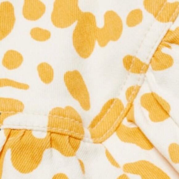 MOTHER NWT Women's Yellow/White Floral Leopard The Ruffle Denim Mini Skirt 26 - Picture 8 of 16